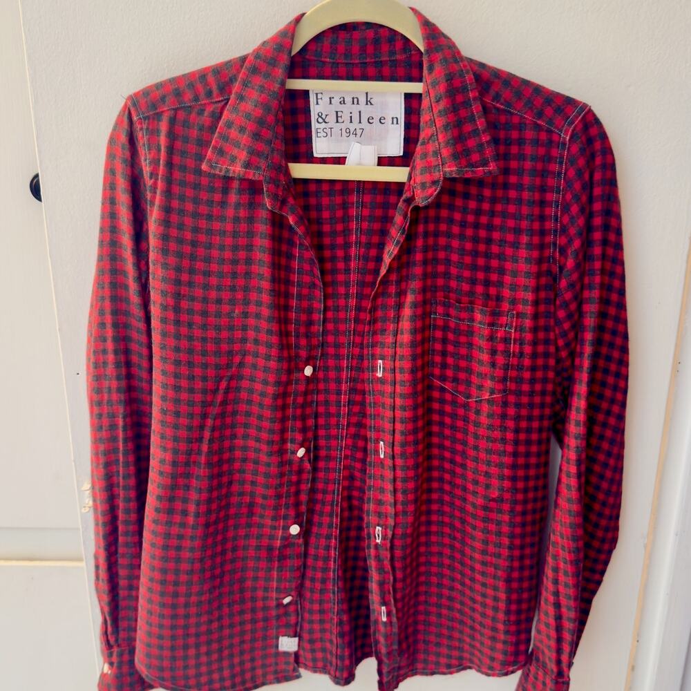 Frank and Eileen Berry Red Black Gingham Button Down